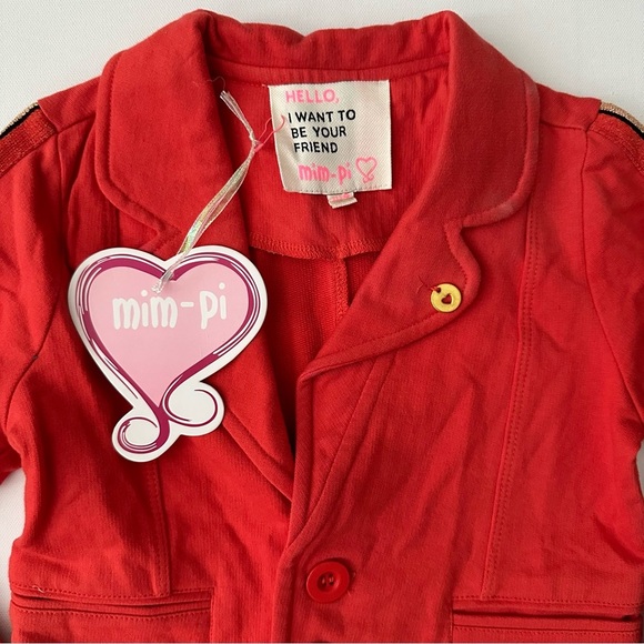 Mim-pi Orange Blazer Size 104 (4 years) Girls - Picture 4 of 11